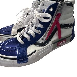 Vans High-Top Skate Sneakers - Blue, Black & White